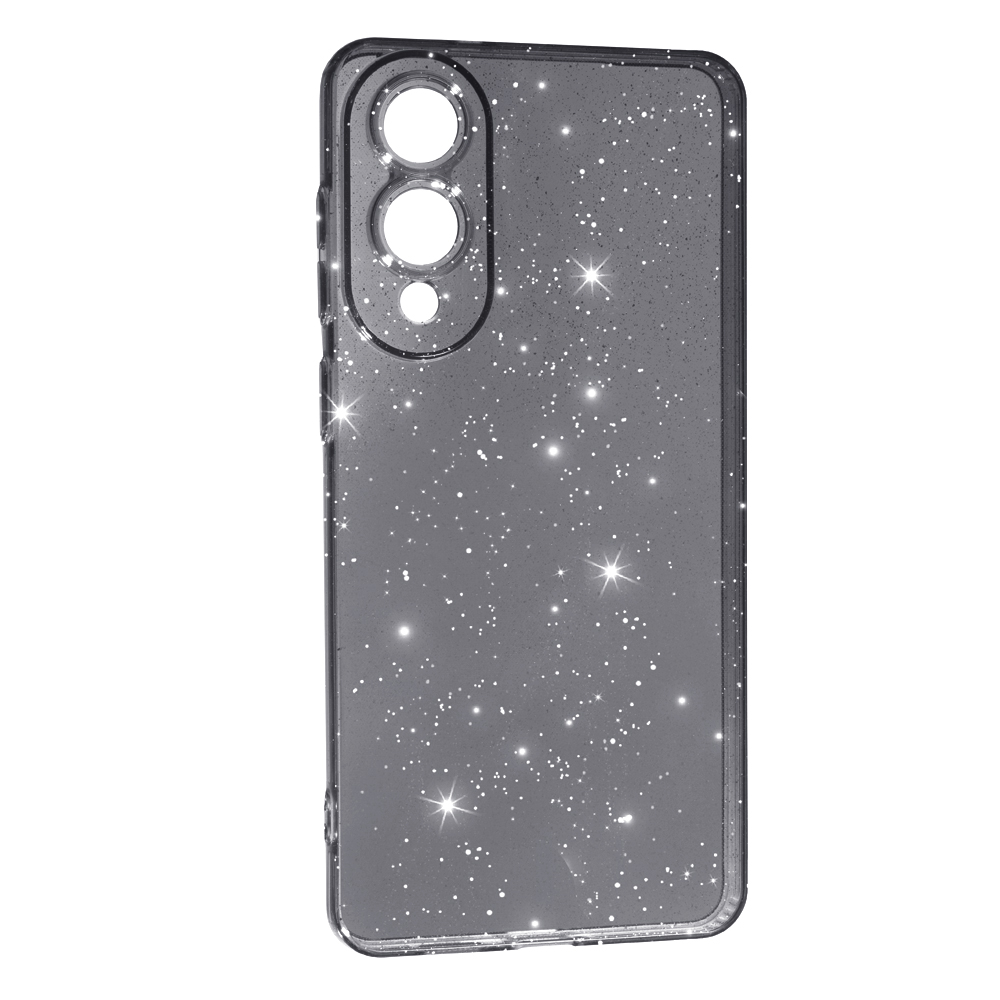 Накладка Molan Cano Glossy Jelly для Samsung S25 Edge чорна з блискітками-0